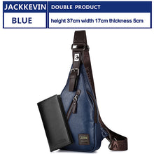 Load image into Gallery viewer, JackKevin Men's Fashion Crossbody Bag Theftproof Rotatable Button Open Leather Chest Bags Men Shoulder Bags Chest Waist Pack
