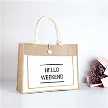 Load image into Gallery viewer, High Quality Women Linen Luxury Tote Large Capacity Female Casual Shoulder Bag Lady Daily Handbag Fresh Beach Shopping Bag