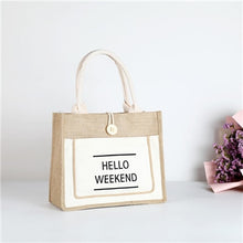 Load image into Gallery viewer, High Quality Women Linen Luxury Tote Large Capacity Female Casual Shoulder Bag Lady Daily Handbag Fresh Beach Shopping Bag